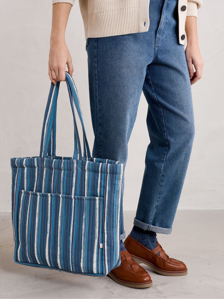Seasalt Cornwall Blue 100% Cotton Singing Water Bag - Image 2 of 7