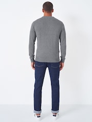 Crew Clothing Company Grey V-Neck Jumper - Image 3 of 4