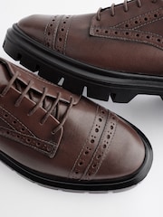 Brown Forever Comfort® Leather Cleat Brogue Lace-Up Shoes - Image 11 of 11