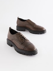 Brown Forever Comfort® Leather Cleat Brogue Lace-Up Shoes - Image 3 of 11