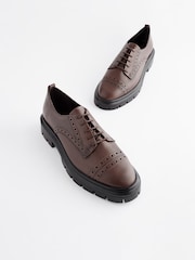 Brown Forever Comfort® Leather Cleat Brogue Lace-Up Shoes - Image 4 of 11
