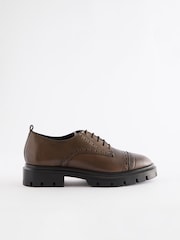 Brown Forever Comfort® Leather Cleat Brogue Lace-Up Shoes - Image 5 of 11