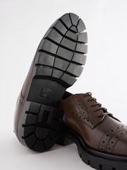 Brown Forever Comfort® Leather Cleat Brogue Lace-Up Shoes - Image 7 of 11