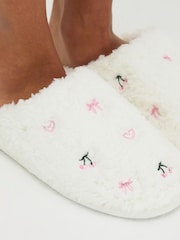 „Boux Avenue“ kaspinėlių ir vyšnių spalvos „Mule“ šlepetės - 3 paveikslėlis iš 6