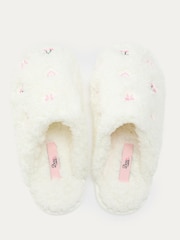 Boux Avenue White Bow & Cherry Mule Slippers - Image 7 of 7