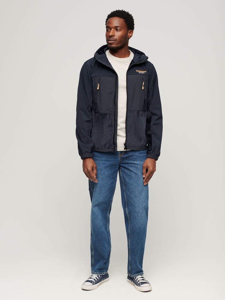 Superdry Blue Hooded Hybrid Trekker Jacket - Image 2 of 4