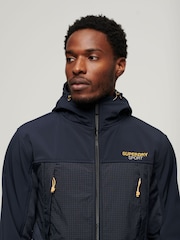 Superdry Blue Hooded Hybrid Trekker Jacket - Image 4 of 4