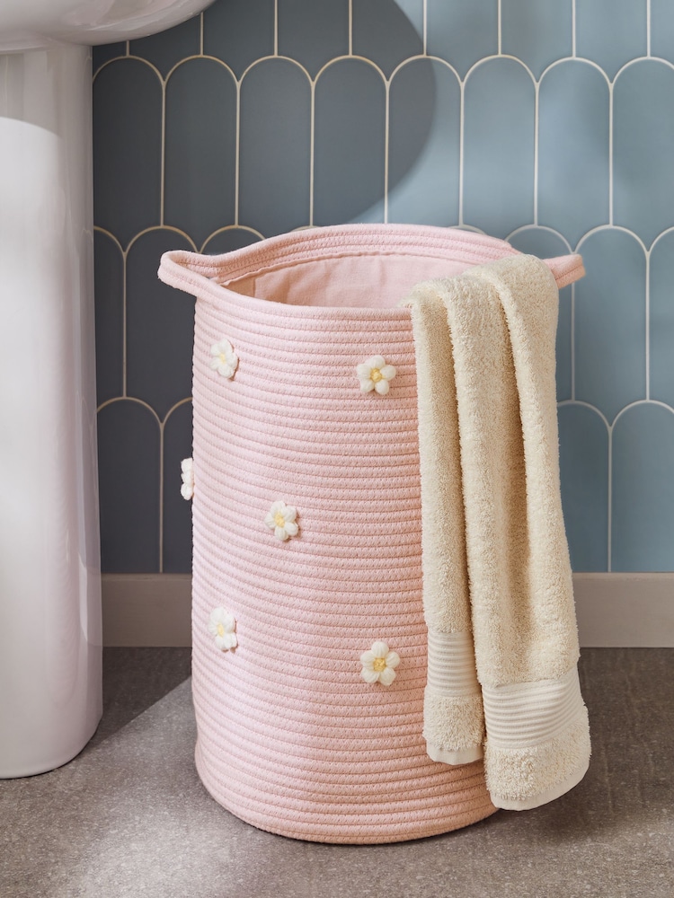 Pink Daisy Laundry Basket Bag - Image 1 of 5