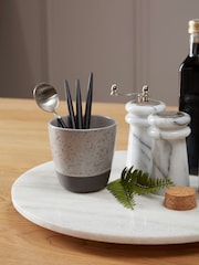 Maison by Premier White Round Marble Lazy Susan - Image 3 of 6