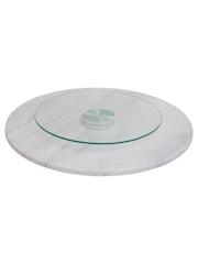 Maison by Premier White Round Marble Lazy Susan - Image 5 of 6
