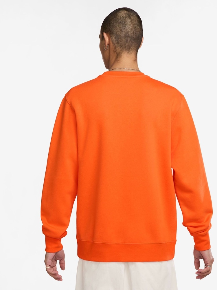 Nike Safety Orange Club Crew Sweatshirt - Image 2 of 3 Nike Safety Orange Club Crew Sweatshirt - Image 2 of 3