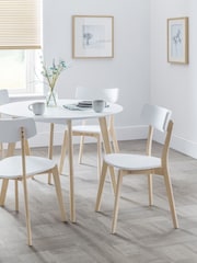 Julian Bowen Set of 4 White Limed Oak Casa Dining Chairs - Image 1 of 4