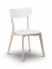 Julian Bowen Set of 4 White Limed Oak Casa Dining Chairs - Image 3 of 4