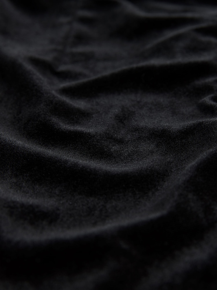 Black Diamante Long Sleeve Velvet Bow  Mini Dress - Image 5 of 5