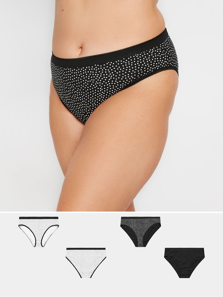 Yours Curve Black Leopard Print High Leg Knickers 5 Pack - Image 1 of 5 Yours Curve Black Leopard Print High Leg Knickers 5 Pack - Image 1 of 5