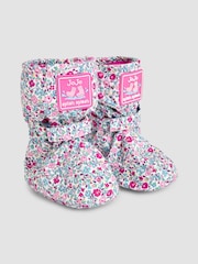 JoJo Maman Bébé Cream Ditsy Print Fleece Lined Booties - Image 1 of 4