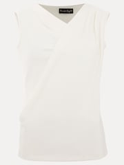 Phase Eight Cream Sutton Sleeveless Drape Rib Top - Image 6 of 6