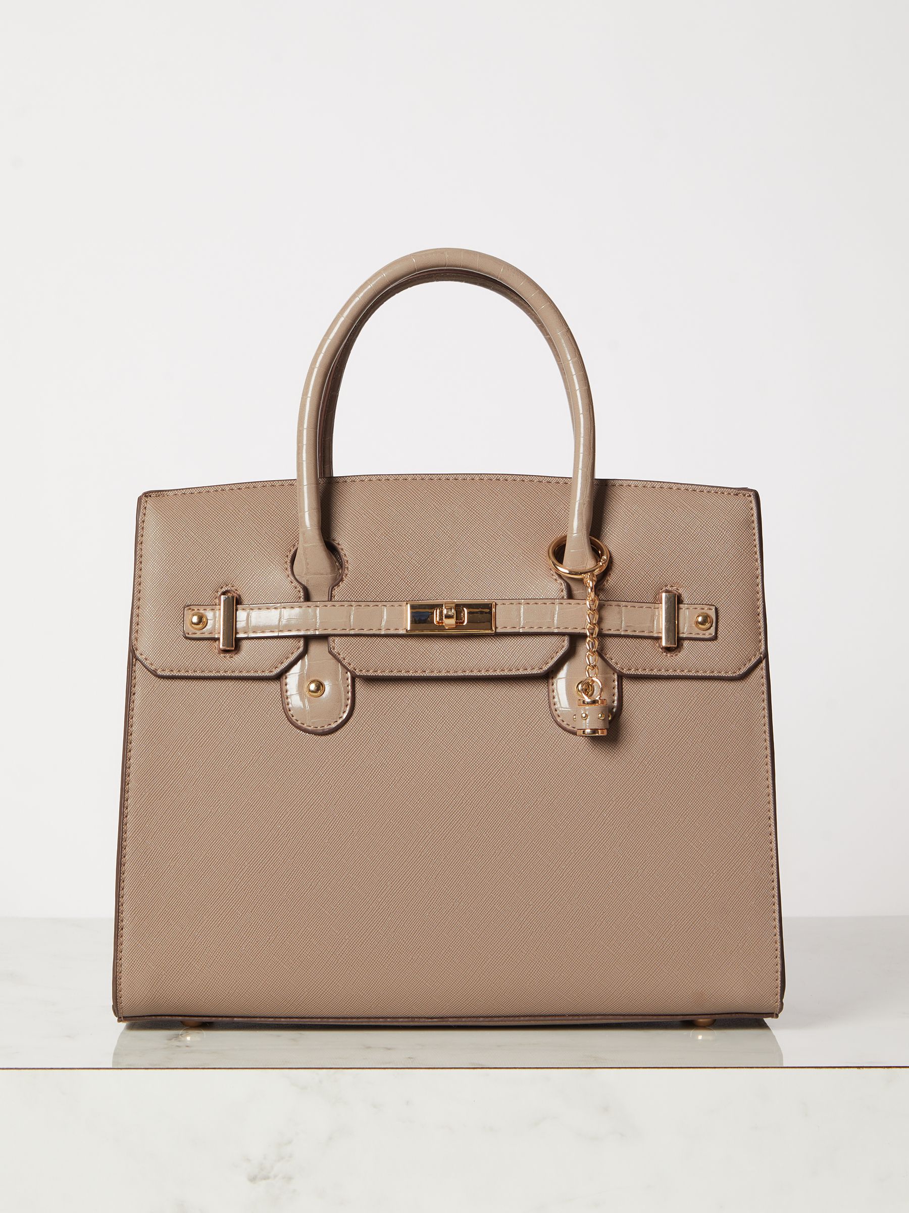 taupe / brown】Palma Mini Tote Bag