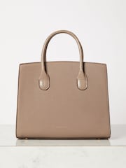 Lipsy Camel Faux Leather Lock Detail Top Handle Tote Bag - Image 4 of 4