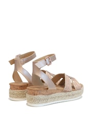 Linzi Metallic Karla Embellished Two Part Espadrille Inspired Wedges - Image 3 of 4