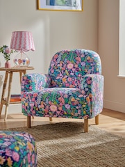 Lucy Tiffney Navy Ditsy Floral Accent Chair - Image 1 of 8