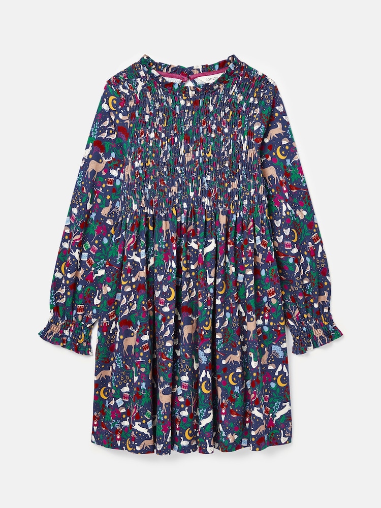 Joules Girls' Gracie 12 Days of Christmas Printed Jersey Dress - Image 1 of 4