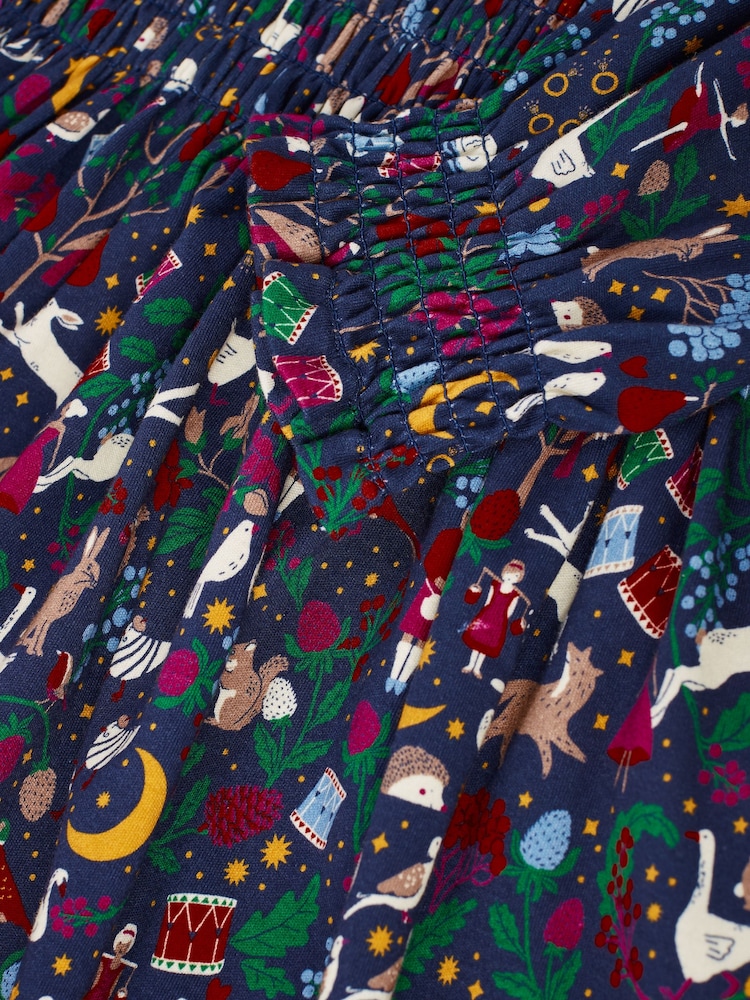 Joules Girls' Gracie 12 Days of Christmas Printed Jersey Dress - Image 2 of 4