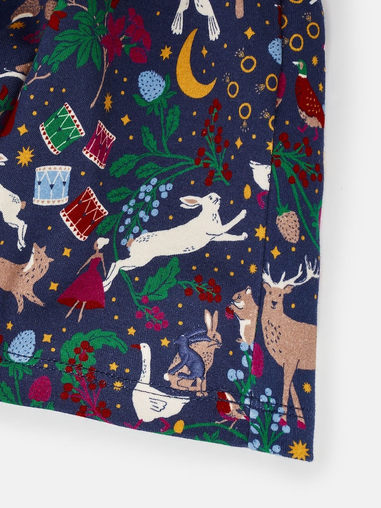 Joules Girls' Gracie 12 Days of Christmas Printed Jersey Dress - Image 4 of 4