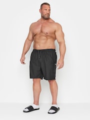 BadRhino Big & Tall Black Plain Cargo Swim Shorts - Image 3 of 5