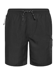 BadRhino Big & Tall Black Plain Cargo Swim Shorts - Image 4 of 5