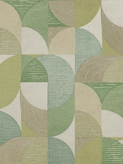 Graham & Brown Green Stitch Craze Wallpaper Sample - Image 2 of 3