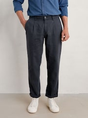 Seasalt Cornwall Blue Short Mens Helmsman Trousers - Image 1 of 4