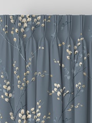 Laura Ashley Dark Seaspray Blue Pussy Willow Made to Measure 100% Cotton Curtains - Image 5 of 9