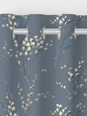 Laura Ashley Dark Seaspray Blue Pussy Willow Made to Measure 100% Cotton Curtains - Image 7 of 9
