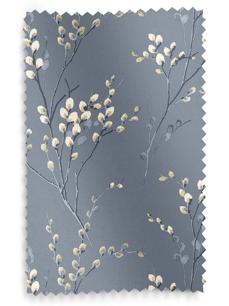 Laura Ashley Dark Seaspray Blue Pussy Willow Made to Measure 100% Cotton Curtains - Image 9 of 9