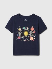 Gap Navy Blue Space Graphic Logo Short Sleeve Crew Neck T-Shirt (Newborn-5yrs) - Image 1 of 1