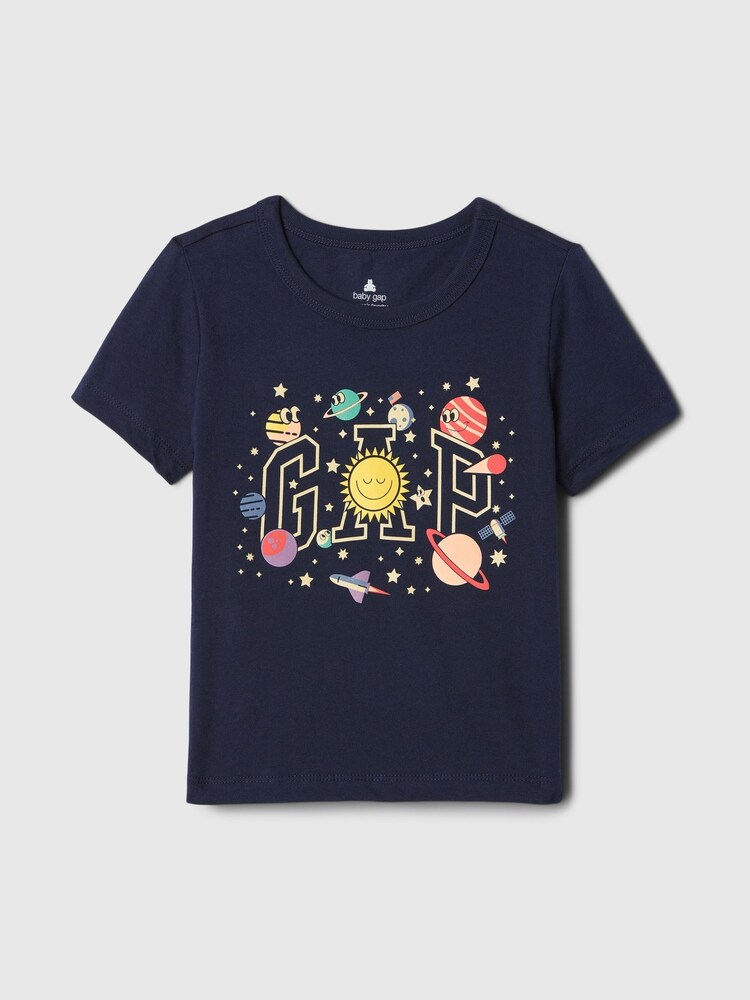 Gap Navy Blue Space Graphic Logo Short Sleeve Crew Neck T-Shirt (Newborn-5yrs) - Image 1 of 1