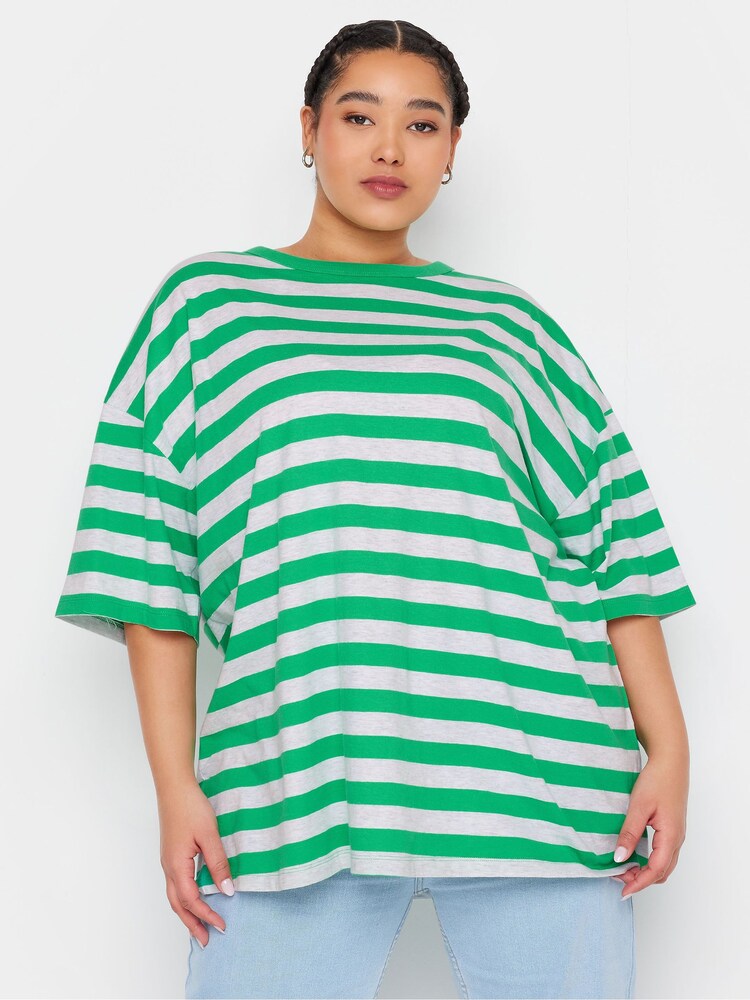 Yours Curve White 100% Cotton Boxy T-Shirt - Image 1 of 5 Yours Curve White 100% Cotton Boxy T-Shirt - Image 1 of 5