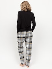 Cyberjammies Grey Slouch Top and Check Bottoms 100% Cotton Pyjamas Set - Image 2 of 3
