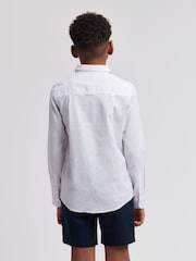 U.S. Polo Assn. White Linen Blend Boys Shirt - Image 4 of 7