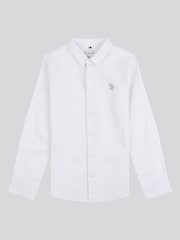 U.S. Polo Assn. White Linen Blend Boys Shirt - Image 5 of 7
