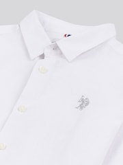 U.S. Polo Assn. White Linen Blend Boys Shirt - Image 7 of 7
