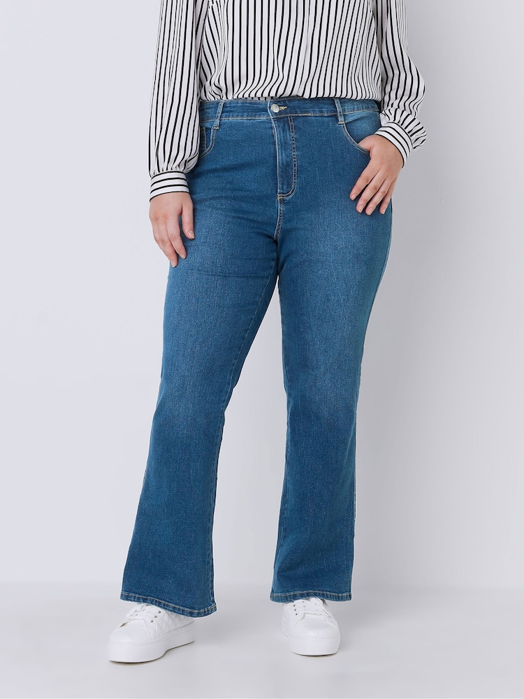 Evans Curve Fit Bootcut Blue Jeans - Image 1 of 4