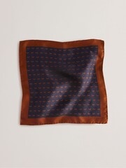 Ted Baker Blue Peerson Monkey Geo Silk Pocket Square - Image 1 of 3