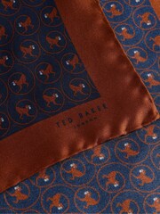 Ted Baker Blue Peerson Monkey Geo Silk Pocket Square - Image 2 of 3