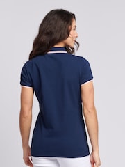 Blauw - U.S. Polo Assn. Regular Fit Womens Pique Polo Shirt - Image 2 of 8