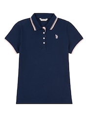 Blauw - U.S. Polo Assn. Regular Fit Womens Pique Polo Shirt - Image 7 of 8