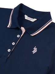 Blauw - U.S. Polo Assn. Regular Fit Womens Pique Polo Shirt - Image 8 of 8