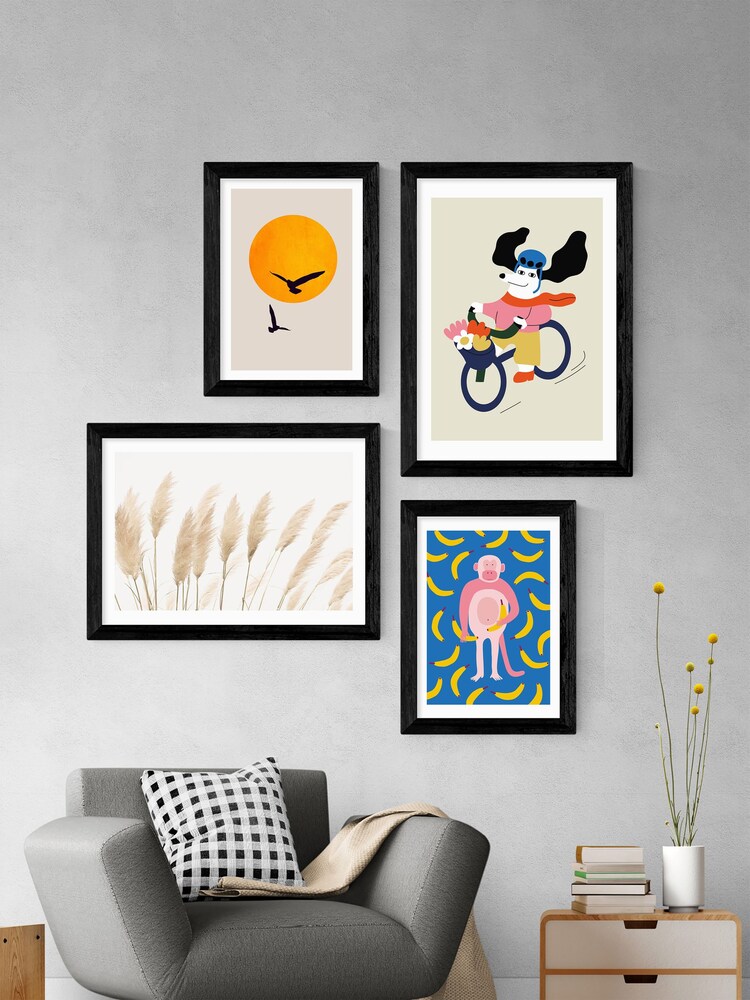 East End Prints Black Monkey Bananas Framed Art Print - Image 3 of 3