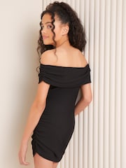 Lipsy Black Teen Bardot Mini Dress (9-16yrs) - Image 4 of 4